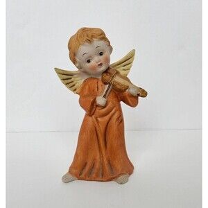Vintage Angel Figurine Playing Violin